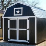 Lelands black lofted barn shed